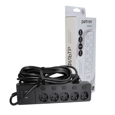 Сетевой фильтр питания Patron SP1655-USB (EXT-PN-SP-1655-USB) Винница - изображение 3