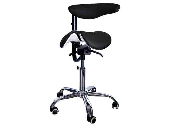 Стілець-сідло для майстра 8016-2, зі спинкою, роздільне сидіння, 3 регулювання Київ