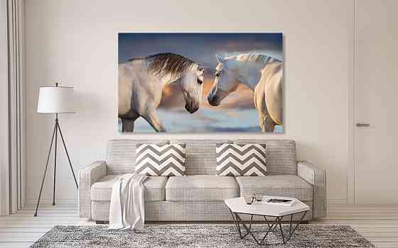 Картина полотно у вітальню / спальню   Пара конів   MLP_267 ( 60х30см ) 60x100 см Київ