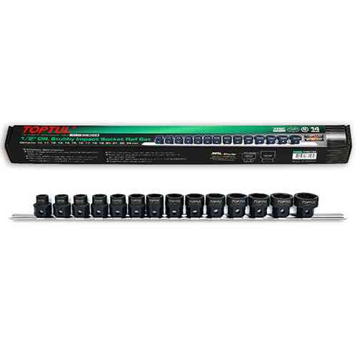 Набір головок ударних низькопрофільних із 6-г. хвостовиком 1/2" 10-24 мм 14ед. TOPTUL GDBU1402 Одеса