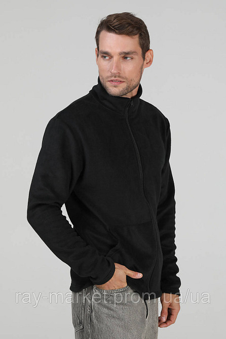 Кофта флісова на блискавці Ray Basic чоловіча чорна (U0501M-Black) XXL Київ - фото 2