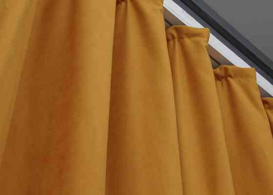 Комплект готовых штор VR-Textil Нубук однотонный № 1511ш Янтарный 150х290 см 2 шт (33-0379) Киев