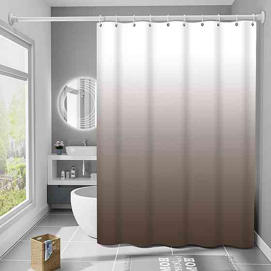 Шторка для ванны из полиэстера водонепроницаемая Bathlux 180x180 см с кольцами, занавеска для ванной комнаты Каменец-Подольский