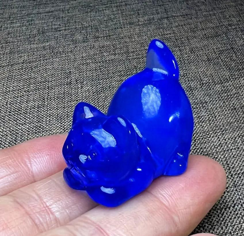 Фигурка кота из натурального голубого камня опала 30мм Киев - изображение 1
