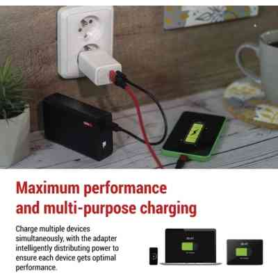 Зарядное устройство EMOS V04G45 1xUSB-A + 1xUSB-C PD20W GaN (V04G45) Винница