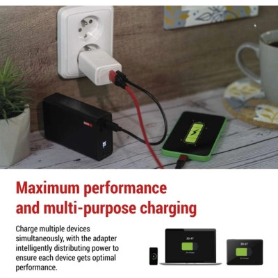 Зарядний пристрій EMOS V04G45 1xUSB-A + 1xUSB-C PD20W GaN (V04G45) Вінниця - фото 4