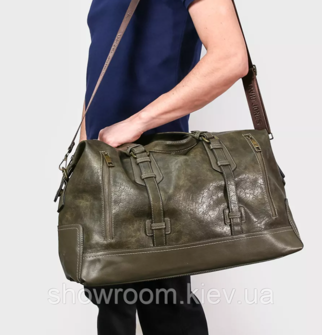 Чоловіча велика дорожня сумка David Jones (7920) хакі Київ - фото 5