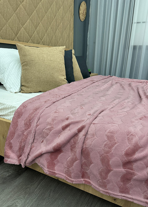 Плед-покривало 200х230 см (+-5см) Пудровий (87-249) Київ - фото 2