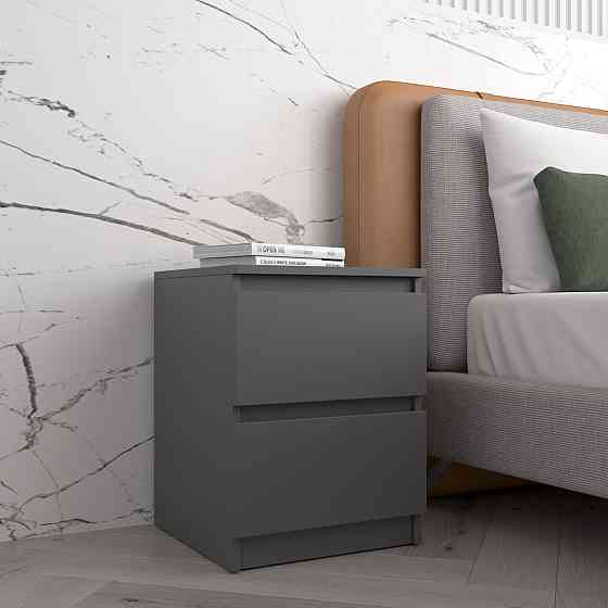 Прикроватная тумба VAYS R-5 Антрацит, 2 ящика без ручек, ЛДСП 40×40×53 см – тумба в спальню Львов