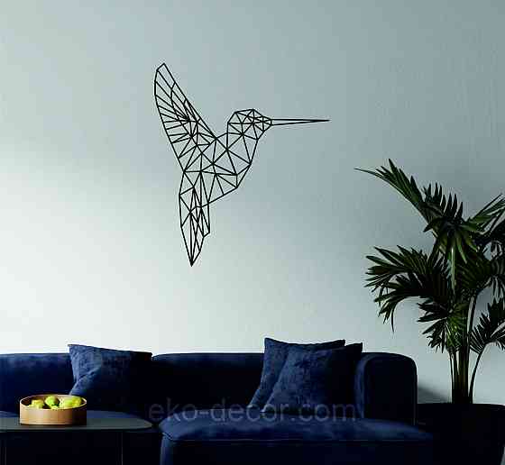 Настенный декор Панно «Колибри» Декор на стену 90*77 см, Черный Киев