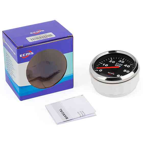 Тахометр со счетчиком моточасов ECMS CMH3-BS-3K 85 мм (Черный) 0–3000 RPM Киев