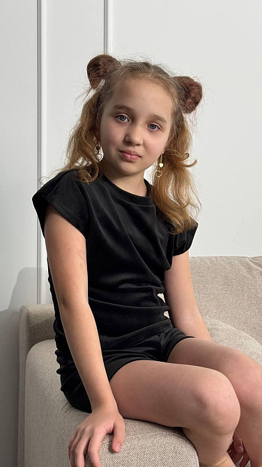 Детская пижама из плюш-велюра Черный 146-152 Харьков - изображение 1