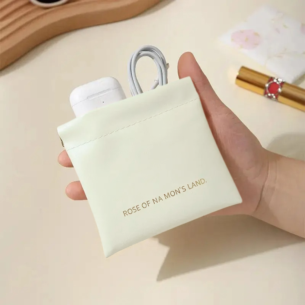 Косметичка для хранения аксессуаров портативная,футляр для мелочей на магнитной клипсе,белый Каменец-Подольский - изображение 1