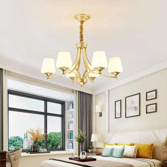 Светодиодная люстра Звон 5027 (Золотая) 8 плафонов Винница