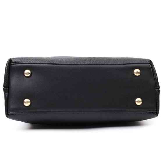 Люксовая сумка для женщин с короткой ручкой из натуральной кожи Vintage 22670 Черная Киев