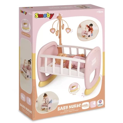 Игровой набор Smoby Колыбель Беби Ньорс. Терракотовая пудра с мобилем, 18 мес (7600220390) Винница - изображение 4