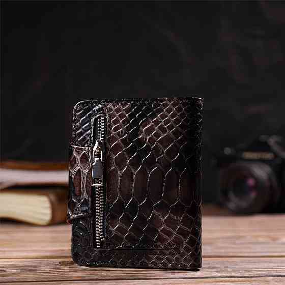 Фактурне жіноче портмоне середнього розміру з натуральної шкіри з тисненням під змію CANPELLINI 21805 Різнокольорове Київ