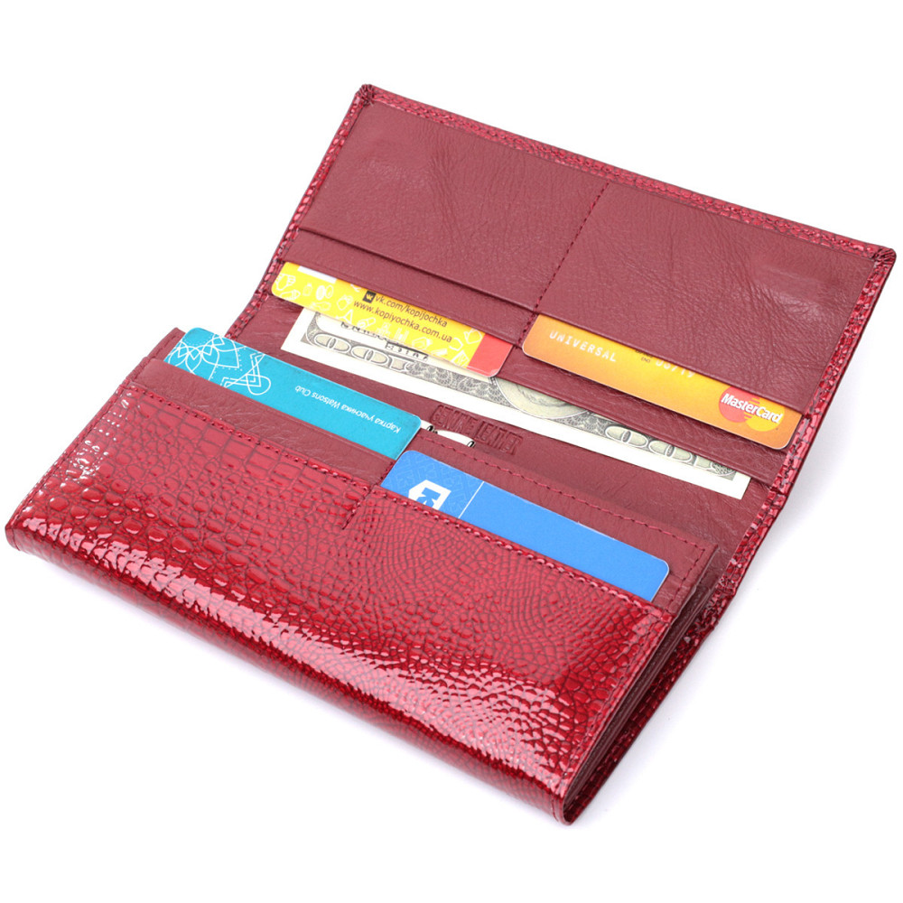 Кошелек для женщин из натуральной лакированной кожи ST Leather 22680 Красный Киев - изображение 7