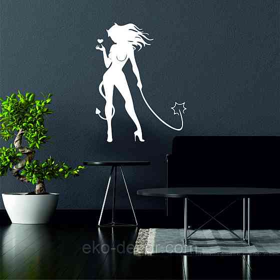 Декоративное настенное Панно «Дьяволица», Декор на стену 70*53 см, Белый Киев