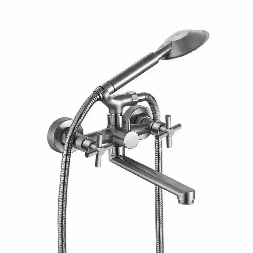 Смеситель для ванны двухвеньтельный WEZER VAL7-10 сатин Киев - изображение 1