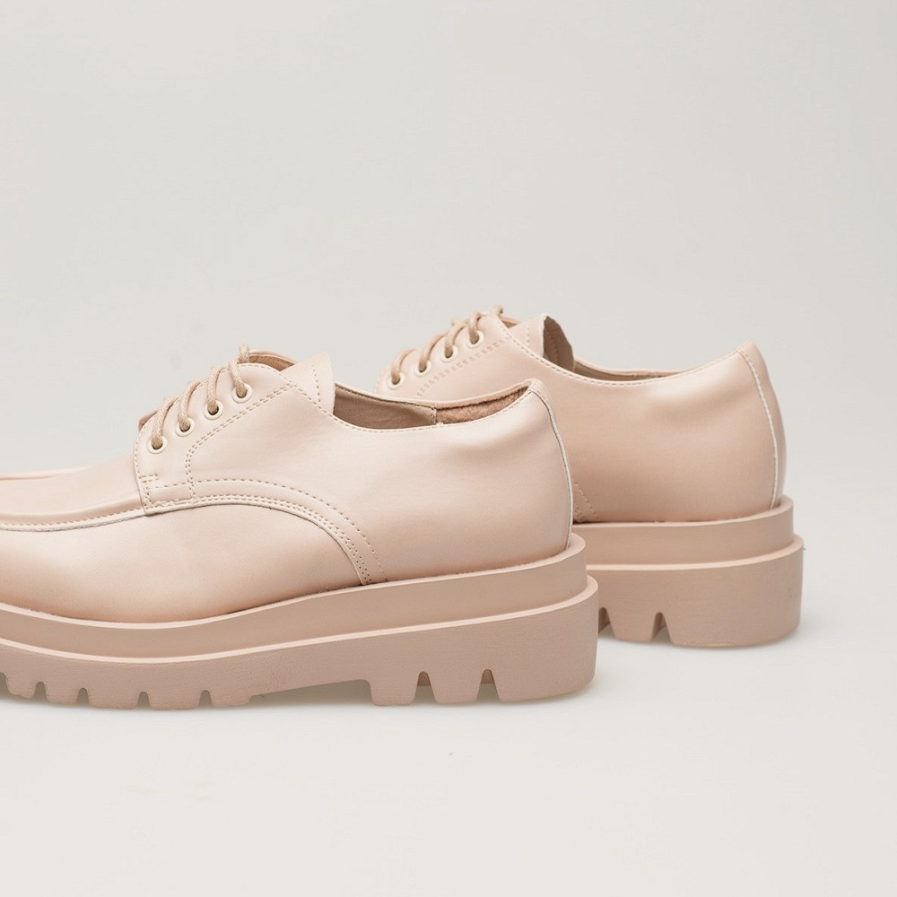 Жіночі Бежеві броги Туфлі Оксфорди Танкетка Сліпони Шкіряні Мокасини (розміри: 36,37,38,39,40,41) Дніпро - фото 7