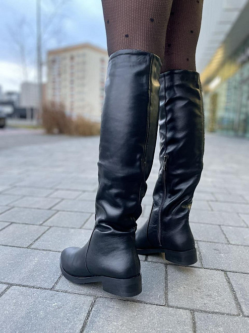 Nivelle Жіночі зимові чоботи шкіряні на низькому ходу чорного кольору 5382/2510 на хутрі р. 38- Коломыя - изображение 3