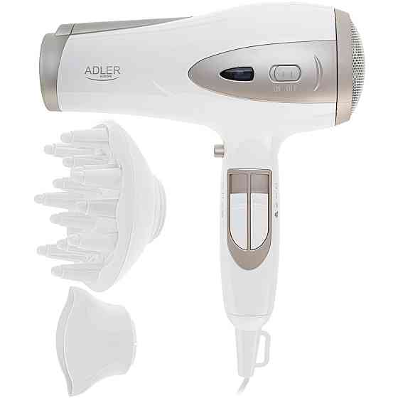 Фен Adler AD 2248 white champagne 2200Вт/ 2 швидкості/ хол.обдув/ темп.режимів-3/ іонізація/ дифузор Вінниця