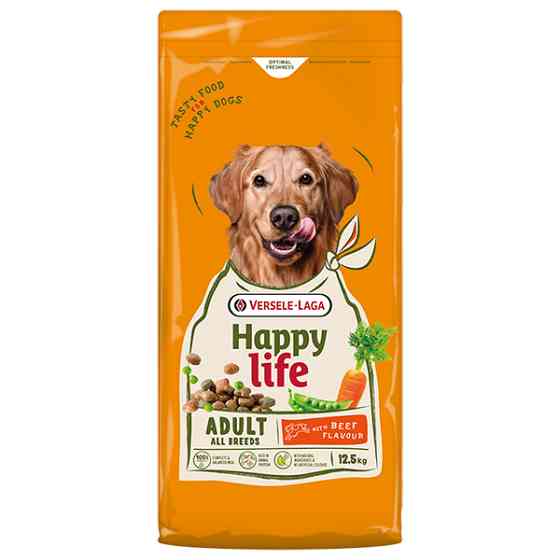 Happy Life Adult with Beef Flavour ХЕППІ ЛАЙФ ЯЛОВИЧИНА сухий преміум корм для собак усіх порід Київ