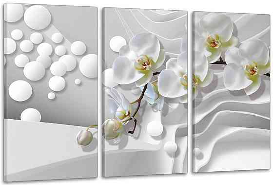 Модульная картина в гостиную / спальню Біла Орхідея    ART-012_3A Київ