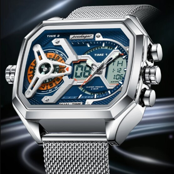 Годинник чоловічий тактичні Poedagar Reactor Сріблястий Київ - фото 15