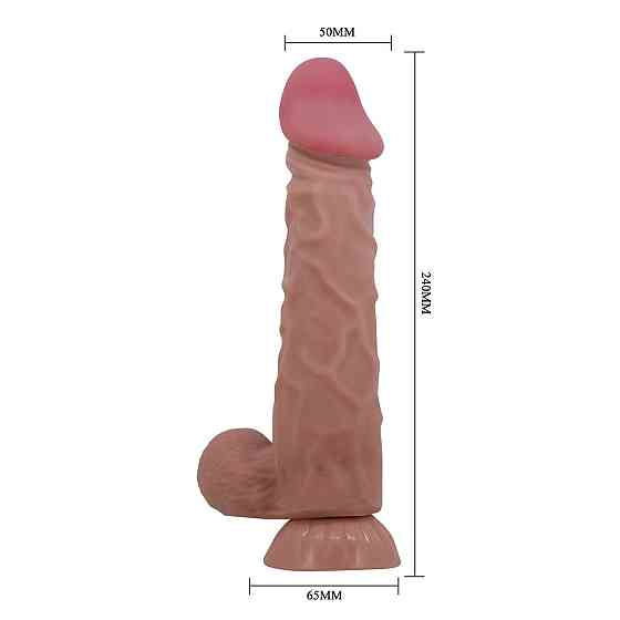 Фалоімітатор з мошонкою BAILE Sliding Skin 9,4'' Flesh Bendable Suction base TPR Sex Aura Київ