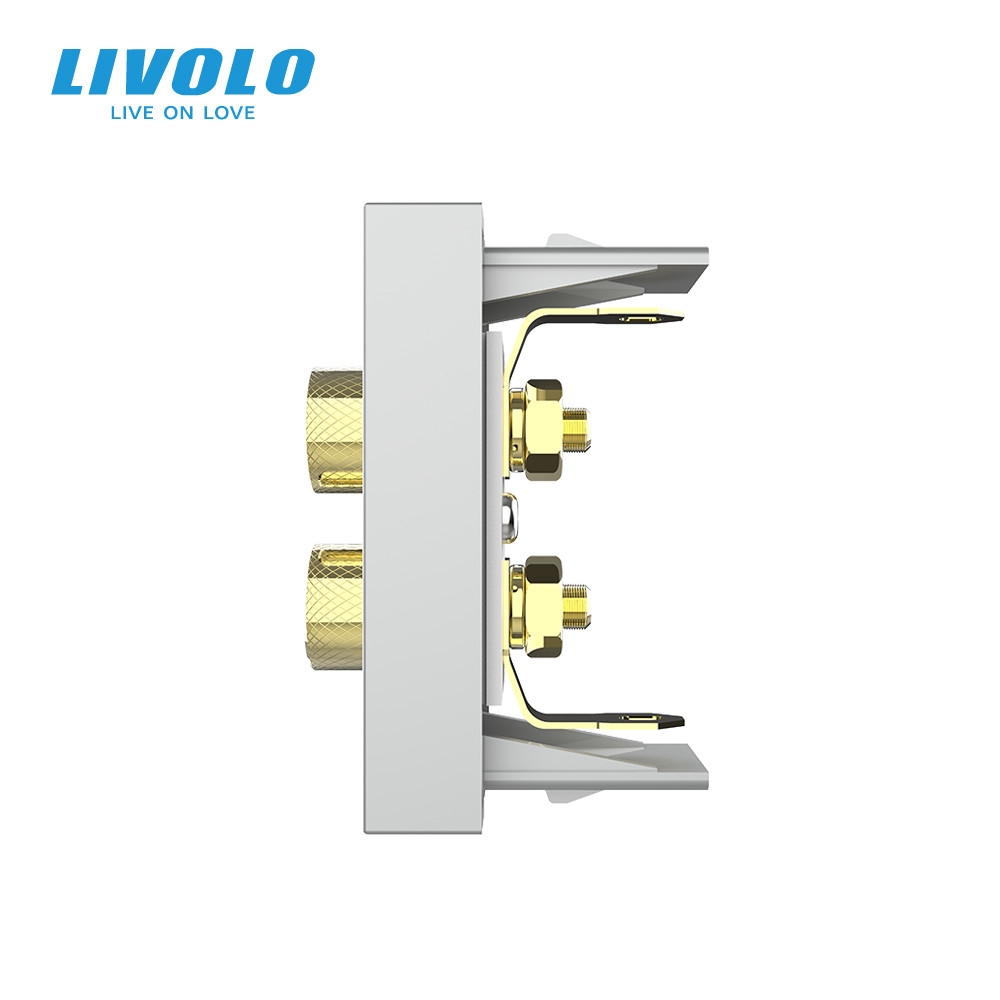 LIVOLO Аудіо розетка LIVOLO Banana Plug, сіра, для колонок / підсилювача, модуль 0.5 поста(VL-F Коломия - фото 3