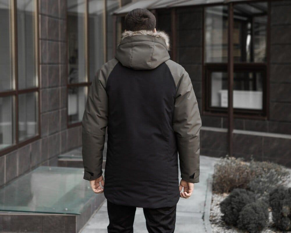 Парка чоловіча зимова середня на котоні з капюшоном Pobedov seniora udacha Київ - фото 5