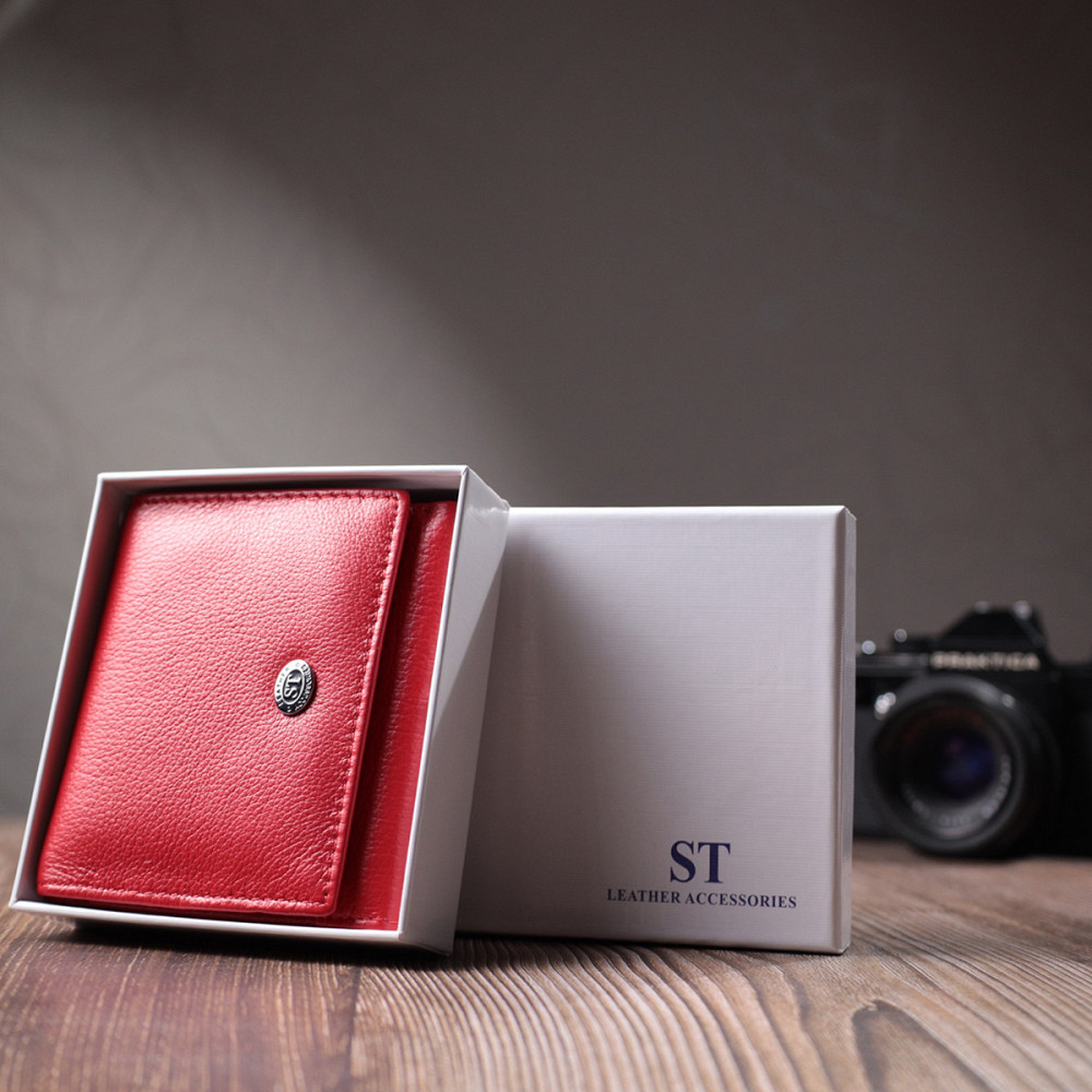Удобный кошелек для женщин из натуральной кожи ST Leather 22710 Красный Киев - изображение 1