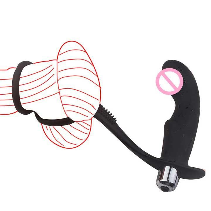 Эрекционное кольцо с вибро массажером простаты - Черный Винница - изображение 8