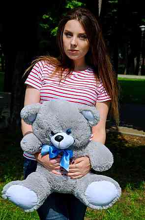 Плюшевий ведмедик М'яка іграшка Томии 65 см Сірий Тернопіль