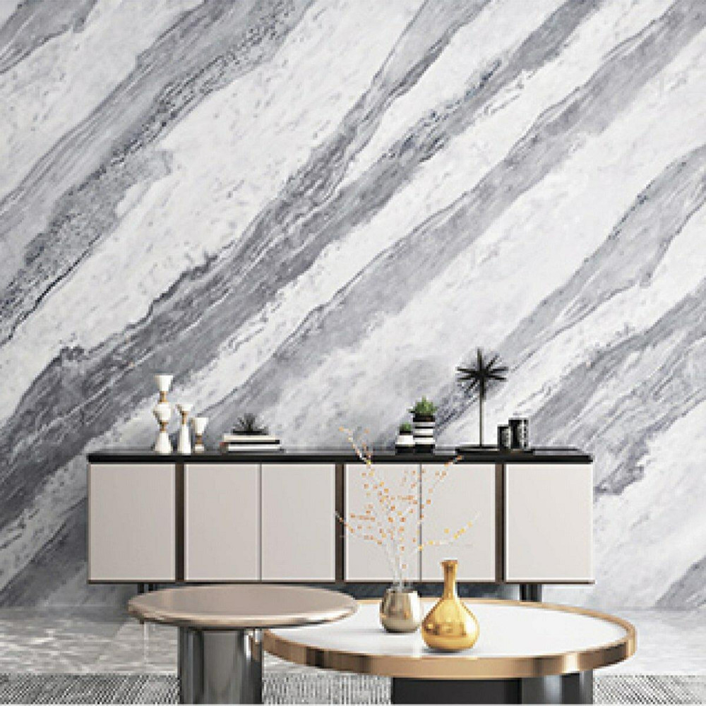 Самоклеюча вінілова плитка набір (6 рулонів) 3600х2800х2мм Сірий мармур SW-00001447 Київ - фото 2