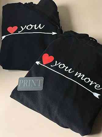 Парні толстовки з капюшоном і кишенькою для хлопця та дівчини YOU/YOU MORE Чернівці