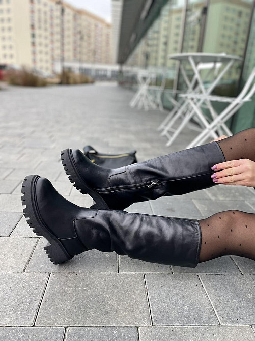 Чоботи жіночі ARLEN чорні натуральна шкіра зима высота 35см обхват 37-38см (4865) Коломыя - изображение 4
