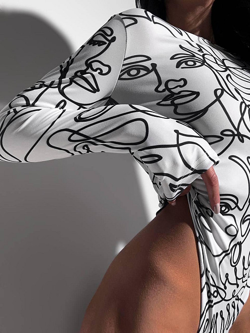 Женское стильное боди с абстрактным принтом микродайвинг Одесса - изображение 5