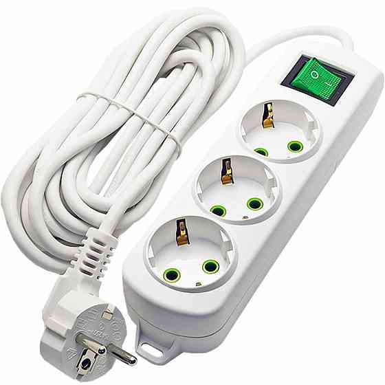 Подовжувач LETITIA із заземленням 3 входів 2 метри з вимикачем Lezard Харків