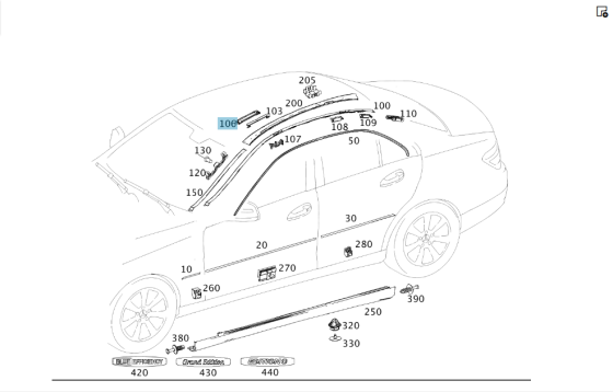 Mercedes-Benz  A2046980627 Тримач кришки кріплення рейлінгу C-Class W204 Одеса