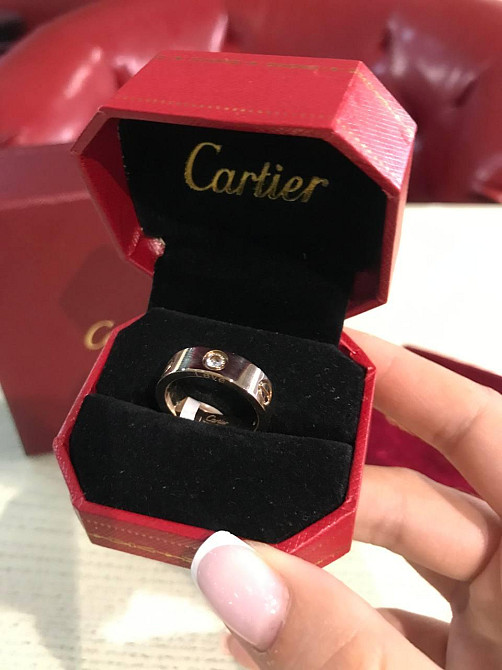 Cartier кільце в рожевому золоті з камінням / Cartier кільце LOVE рожеве золото Одеса - фото 1