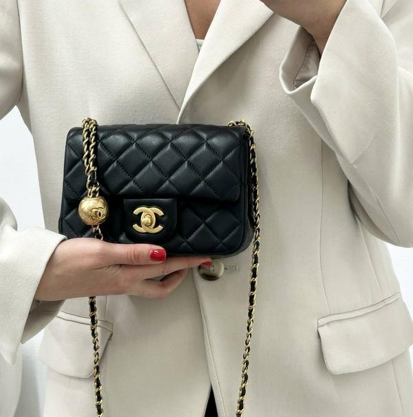 Сумка женская кожаная стеганая (Черный) Винница - изображение 7