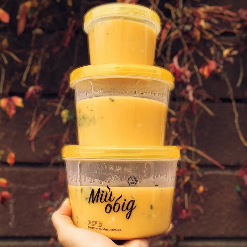 Набір контейнерів для харчових продуктів 0,3л/0,5л/0,7л круглі 3в1 прозорий/жовтий Народний продукт Житомир - фото 4