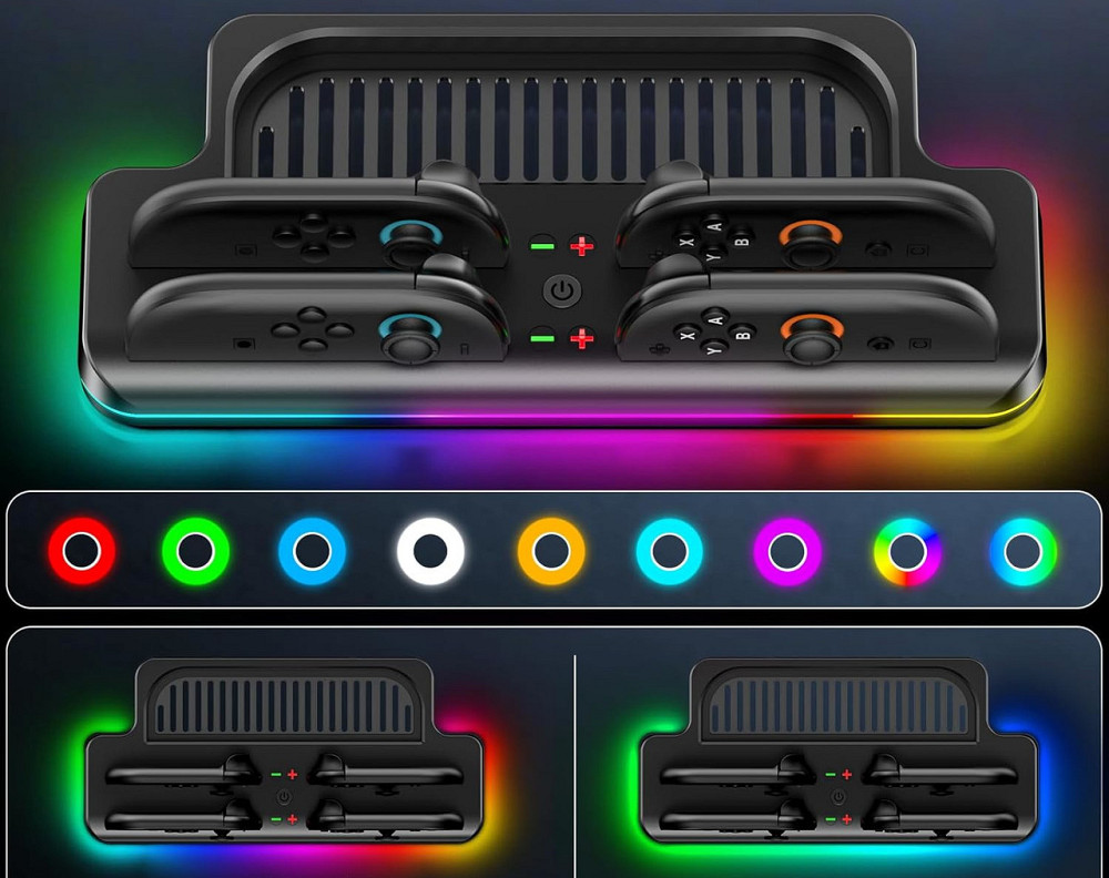 Зарядная станция Switch 2 подставка RGB OIVO VG-SW205B Киев - изображение 5