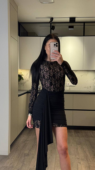 Женское романтичное мини платье со шлейфом кружево + трикотажная подкладка Одесса - изображение 1