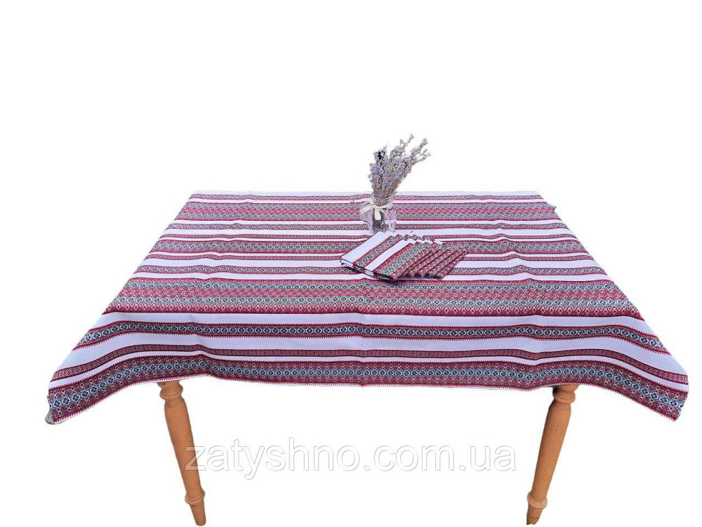 Вышитая  скатерть с салфетками  машинная вышивка 120*140 Киев - изображение 6