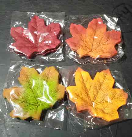 Осенние листья клена для рукоделия 180 шт 8×8 см — набор искусственных тканевых листиков для декора и поделок Киев