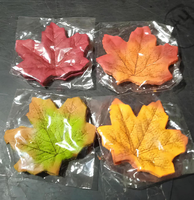 Осенние листья клена для рукоделия 180 шт 8×8 см — набор искусственных тканевых листиков для декора и поделок Киев - изображение 6